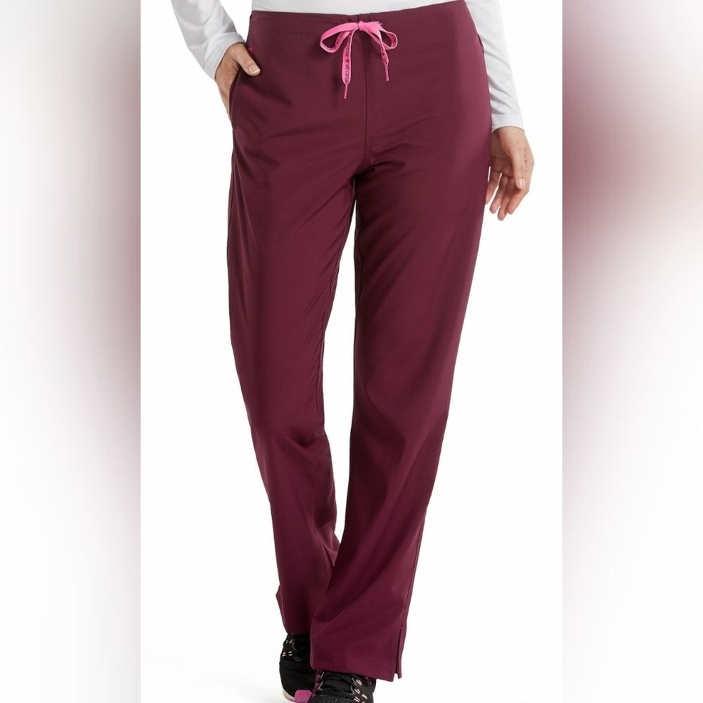 Med Couture Classic Drawstring Wine Scrub Pants